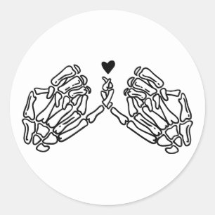 Redonda Skeleton Hands Pinky Promise Pegatina