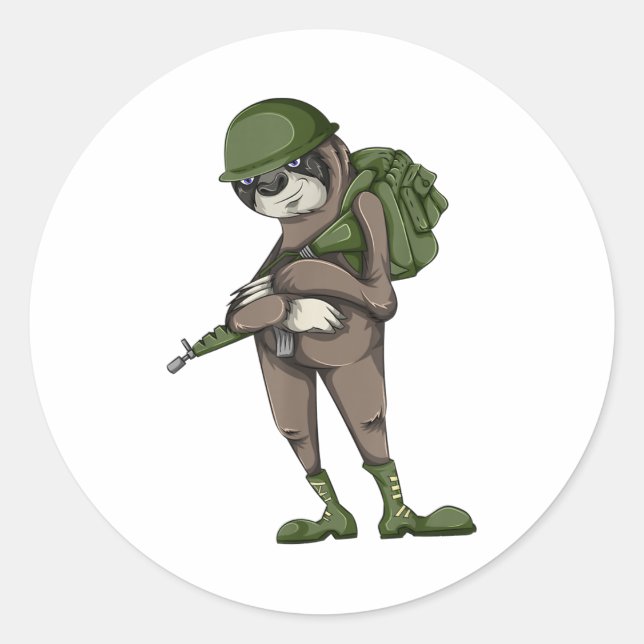 Redonda Sloth del ejército con Pegatina de armas (Anverso)