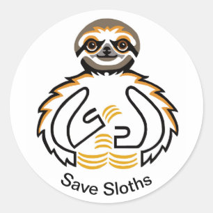 Redonda Sloth - pegatina redondo clásico