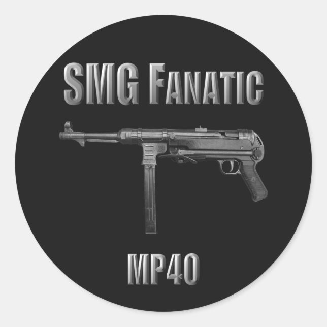 Redonda SMG Fanatic MP40 Pegatina (Anverso)