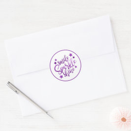 Redonda Smile Sparkle Shine Purple Pegatina