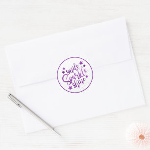 Redonda Smile Sparkle Shine Purple Pegatina
