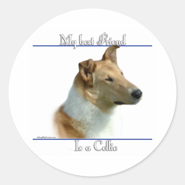 Redonda Smooth Collie Best Friend 2 - Pegatina (Anverso)