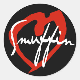 Redonda Smuffin Red Heart Pegatina Negro