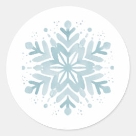 Redonda Snowflake Baby Shower Snowflake Envelope Pegatina