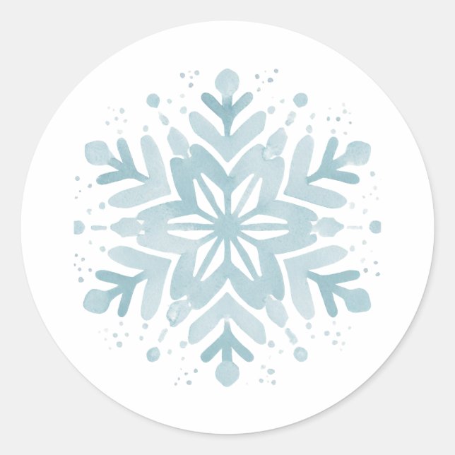 Redonda Snowflake Baby Shower Snowflake Envelope Pegatina (Anverso)