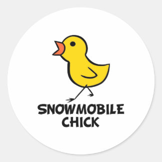 Redonda Snowmobile Chick Pegatina