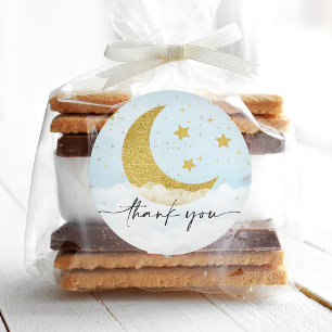 Redonda Sobre el Pegatina del Baby Shower Favor Del Niño D