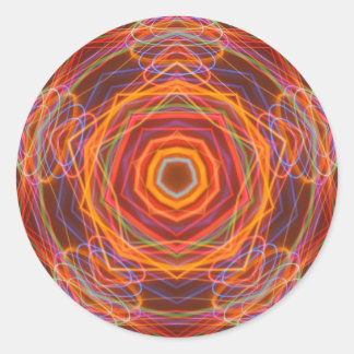 Redonda Solar Mandala Kaliedoscope Pegatina de arte fracta
