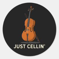 Sólo Cellin Cello Gag Classic Round Pegatina
