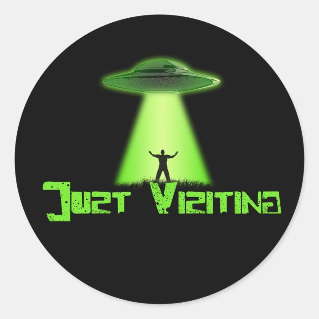 Redonda Sólo visitando Pegatina (Anverso)