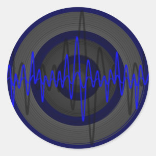 Redonda Sonido azul oscuro pegatina redondo
