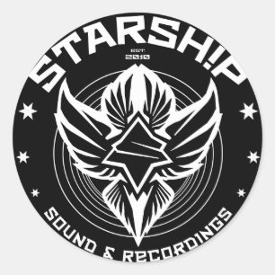 Redonda Sonido de STARSHIP y pegatina de las grabaciones