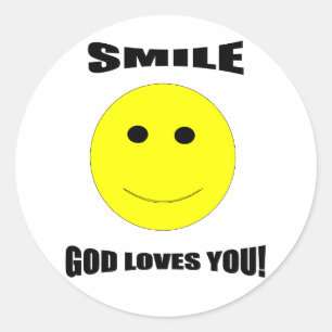 Redonda Sonríe Dios te quiere pegatina