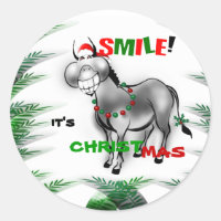 Sonríe, Navidades es un gracioso Pegatina sonrient