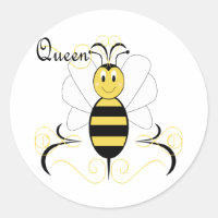Sonriente Bumble Bee Queen Bee Pegatina