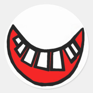 Redonda sonrisa toothy gran pegatina