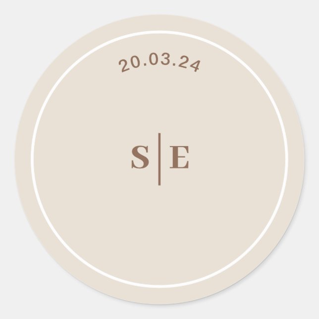 Redonda SOPHIA Pegatina de sobres Boda Boho del desierto m (Anverso)