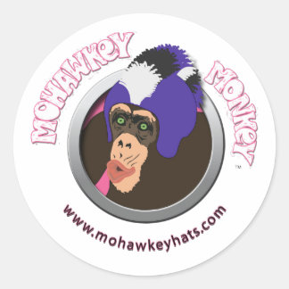 Redonda Sorprendido pegatina de monos Mohawkey