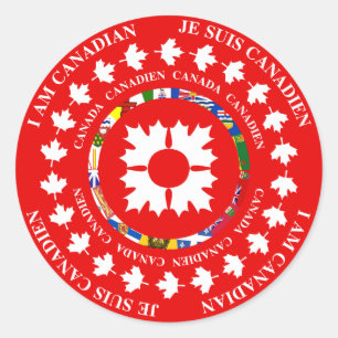 REDONDA SOY CANADIENSE - JE SUIS CANADIEN 2 PEGATINA