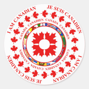 REDONDA SOY CANADIENSE - PEGATINA JE SUIS CANADIEN