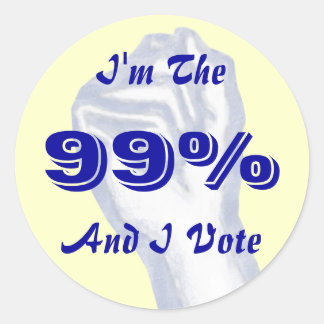 Redonda Soy el pegatina del 99% (y voto)