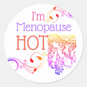 Redonda Soy menopausia pegatina caliente art nouveau couga