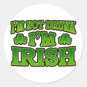 Redonda Soy no bebido yo soy pegatina irlandés