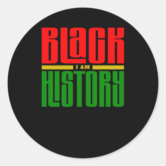 Redonda Soy Pegatina de Historia Negra 4 (Anverso)