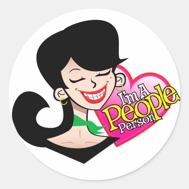 Redonda Soy Pegatina de una persona (Anverso)