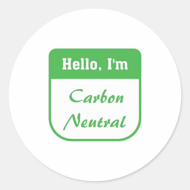 Redonda Soy pegatina neutral en carbono (Anverso)