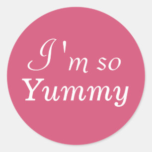 Redonda Soy tan Yummy Pegatina - rosa