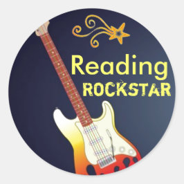 Redonda Soy un Pegatina de Leer Rockstar