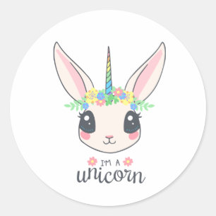 Redonda Soy un pegatina de unicornio