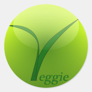 Redonda Soy un pegatina vegetariano