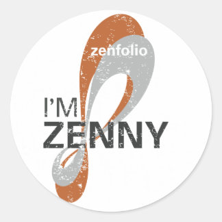 Redonda Soy Zenny Pegatina