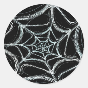 Redonda Spider Web Fractal Background Round Pegatina
