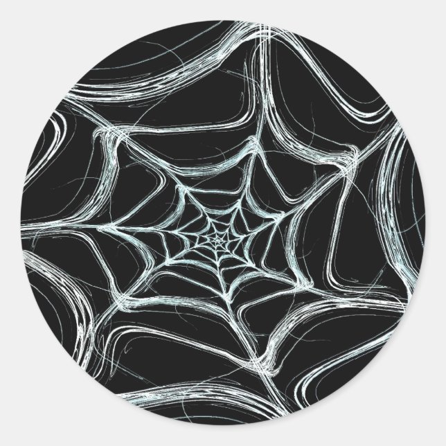 Redonda Spider Web Fractal Background Round Pegatina (Anverso)