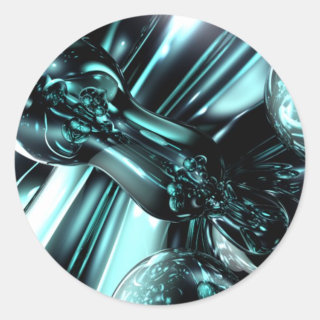 Redonda Splash Down Abstract Pegatina (Anverso)