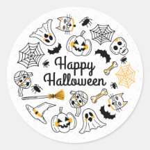Spooky Doodle Halloween Pegatina