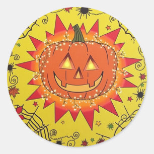 Redonda Spooky Happy Halloween Pegatina