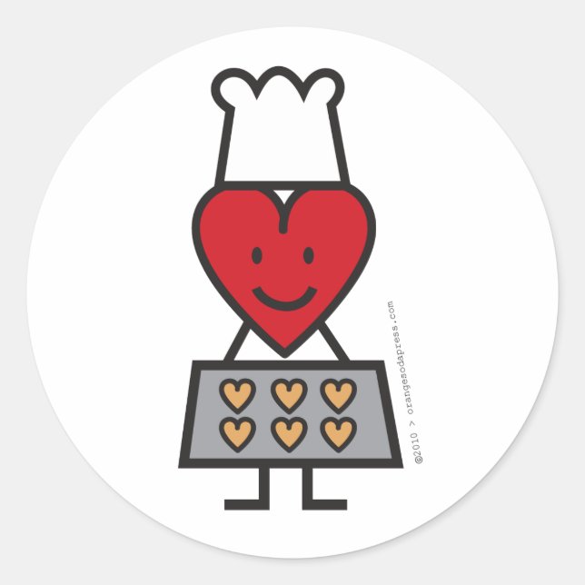 Redonda Sr. Heart Pegatina (Anverso)