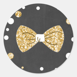 Redonda Sr. Onemaravilloso Pegatina Boy Bow Tie Black Gold