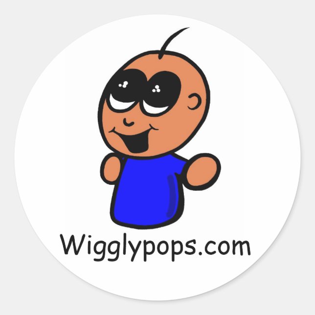 Redonda Sr.wigglypops pegatina (Anverso)