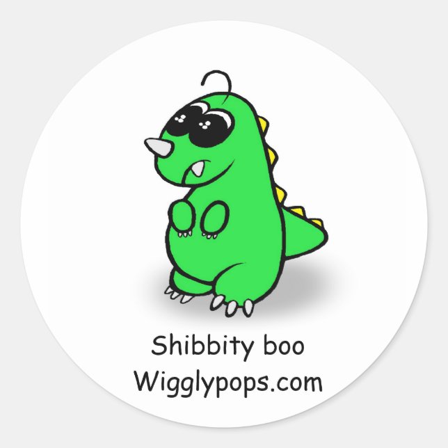 Redonda Sr.wigglypops Shibbbity Boo pegatina (Anverso)