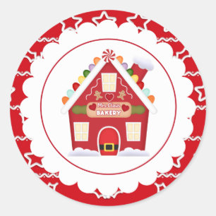 Redonda Sra. Claus Bakery Navidades pegatina del partido d