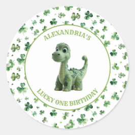 Redonda St Patricks Lucky One Dinosaur Pegatina