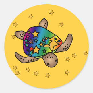 Redonda Starburst Turtle Pegatina