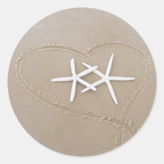 Redonda Starfish in Heart Pegatina