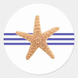 Redonda Starfish náutico - Pegatina de círculo